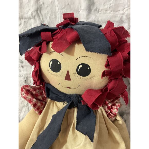 Vintage Rag Doll Raggedy Ann 18” Folk Art Doll - Picture 3 of 9
